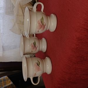 Vintage‎ handmade pottery / Fågelmara Krukmakeri Sweden / set of 3 mugs